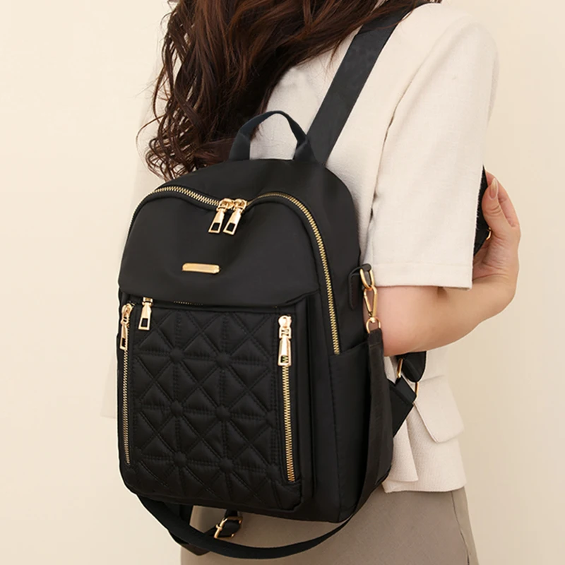 New fashion nylon fabric backpack women's backpack travel bag image 5
