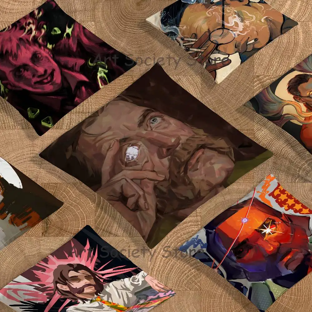D-Disco Elysium Hot Game Anime Celebrity Merchandise All-Match Printed Pillow Case Sofa Car Office Room Decoration Protector