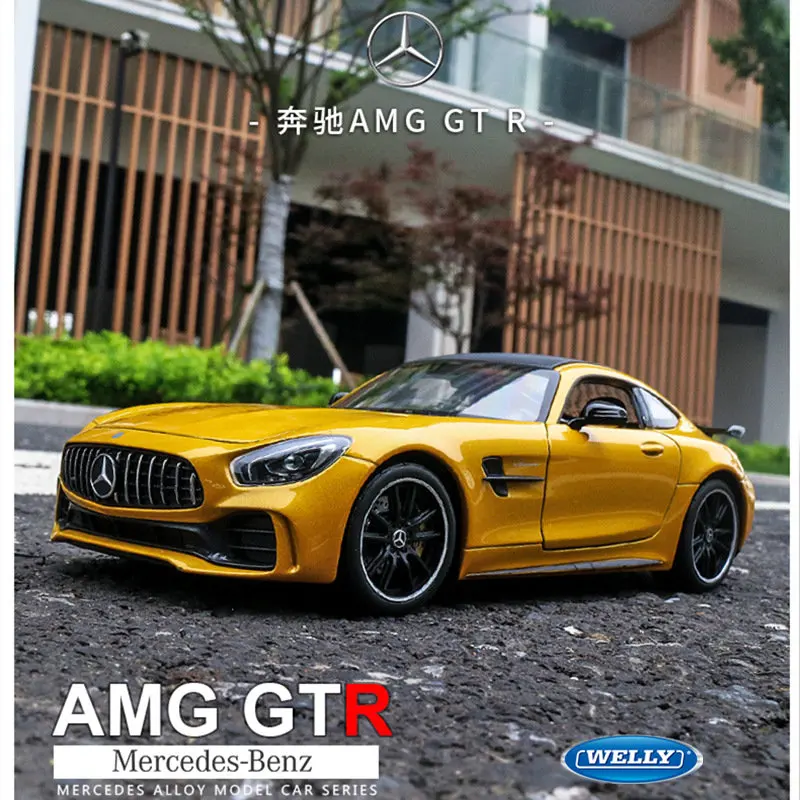 

Welly 1:24 Mercedes Benz AMG GT R car alloy car model simulation car decoration collection gift toy Die casting model boy toy