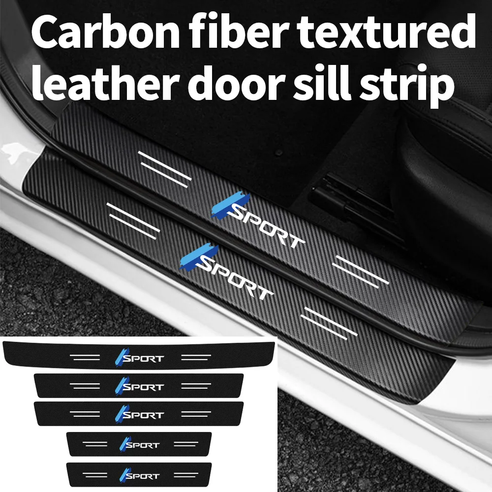 Car Door Sill Strip Light Blue Sporty Personalized Creative Door Pedal Anti-Scratch Protective Sticker Decoration