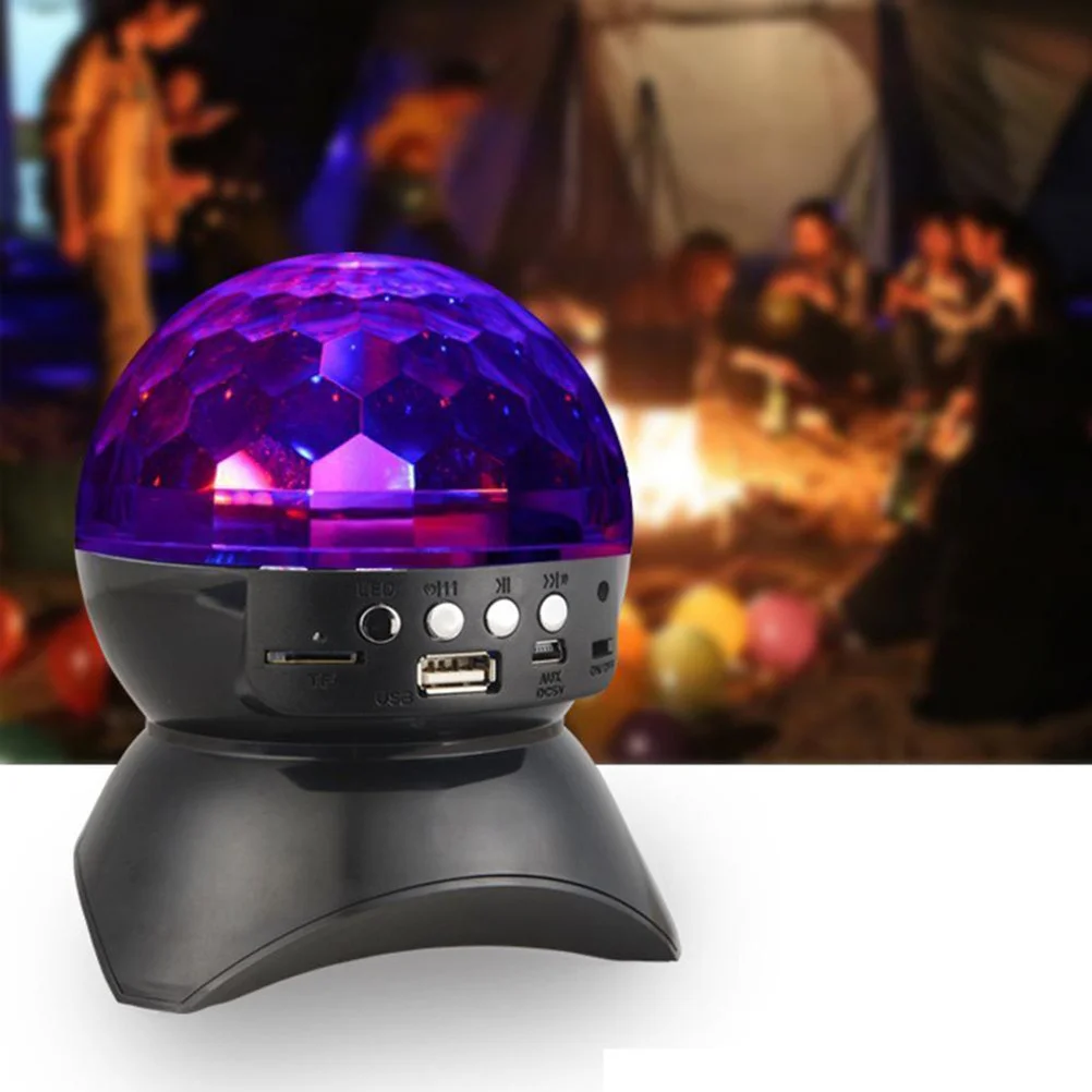 

Speaker With Mini Led Wireless Colorful Rotating Stage Light For Mp3 Fm Card Play Built-In