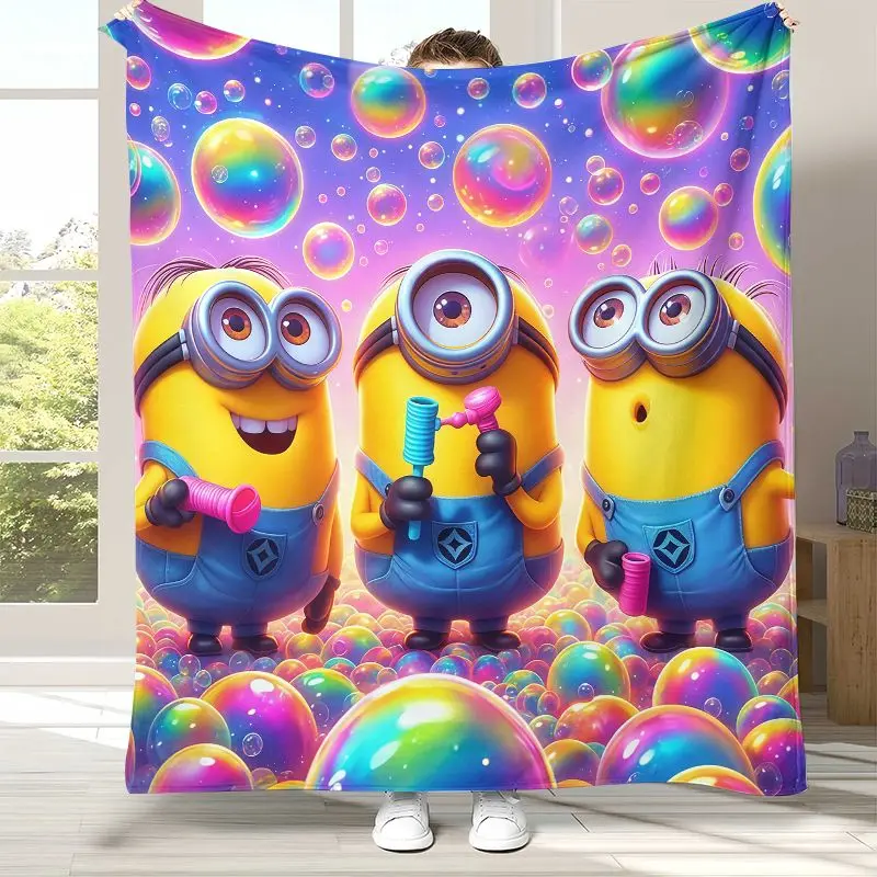 Funny Cute M-Minions Cartoon Soft Flannel Throw Blanket,Cozy Warm Blanket for Bed,Sofa,Living Room,Picnic,Home Decor,Gift