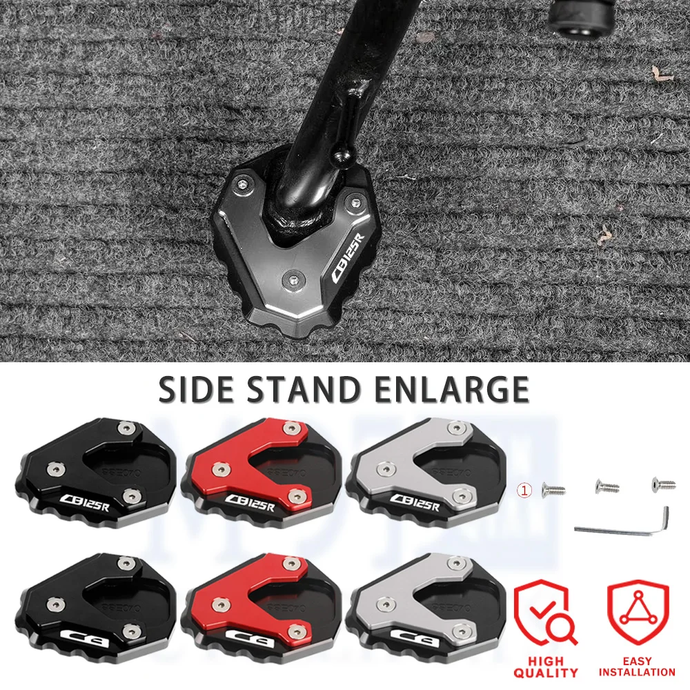 

2026 2025 2024 For HONDA CB125R CB 125R CB125 R Motorcycle CNC Kickstand Enlarge Plate Foot Side Stand Enlarger Extension Pad