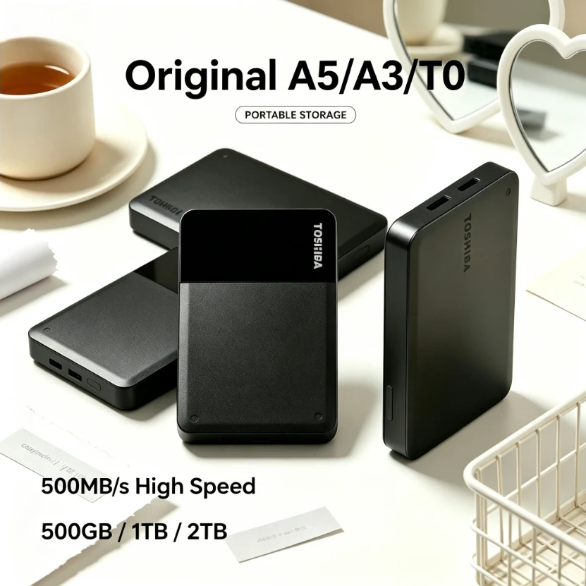 [Brand+] A5 A3 T0 External Portable HDD 1TB 2TB Fast Data Transfer Storage Disk For Office Laptop Mac Xbox TV Movie Playback