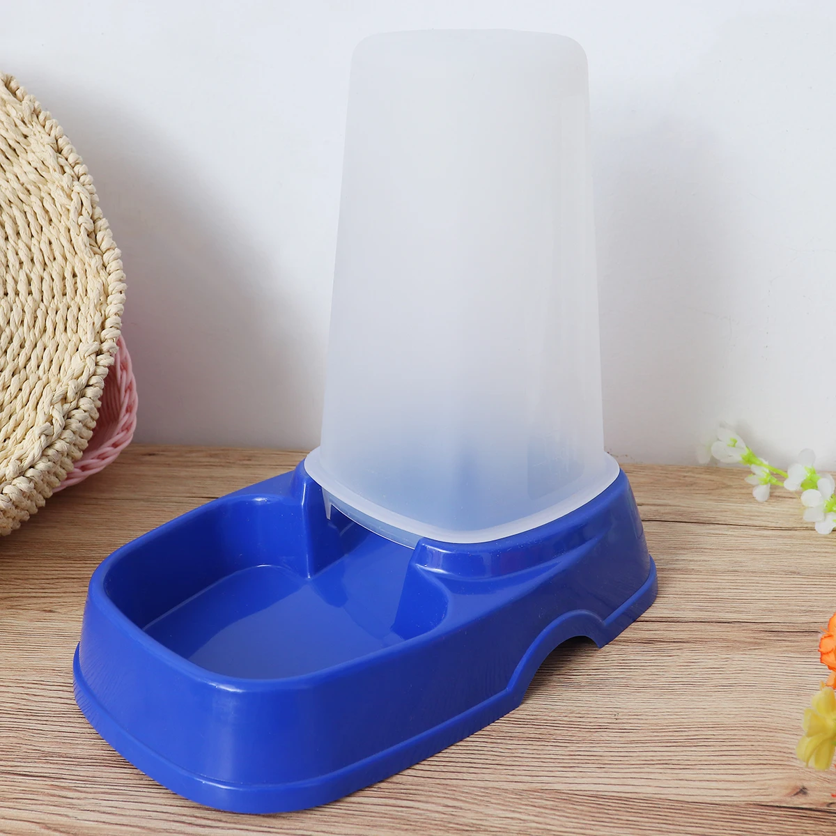 

Automatic Feeder Bucket for Cat Dog Food Dispenser Blue Premium Plastic Easy Clean Removable Chassis Dustproof Mosquito Proof
