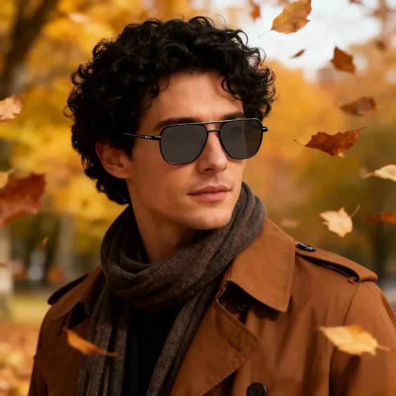 1pcs Fashion Simple Retro Aviator Metal Protective Glasses, Unisex Decor Prop & Gift for Driving, Vacation and Party