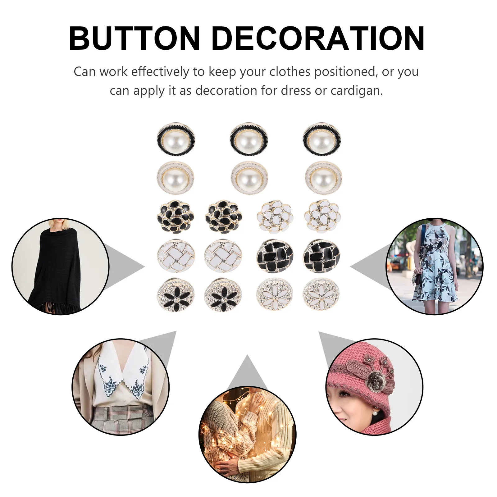 

20pcs No-Sew Buttons Anti Peering Pin Collar Buckles For Shirts Decorative Brooches Diy Clothing Accessories Snap