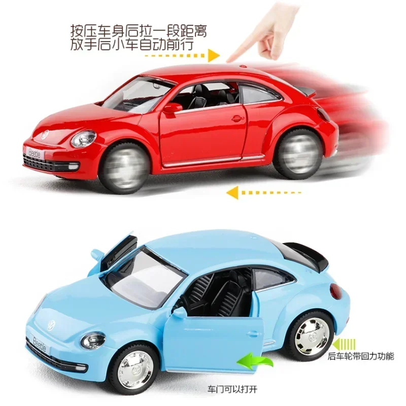 MaKeda1:36 VOLKSWAGEN Beetle Diecast Alloy Metal Licensed Collection Collectible Car Model New Pull Back Toys Vehicle F311