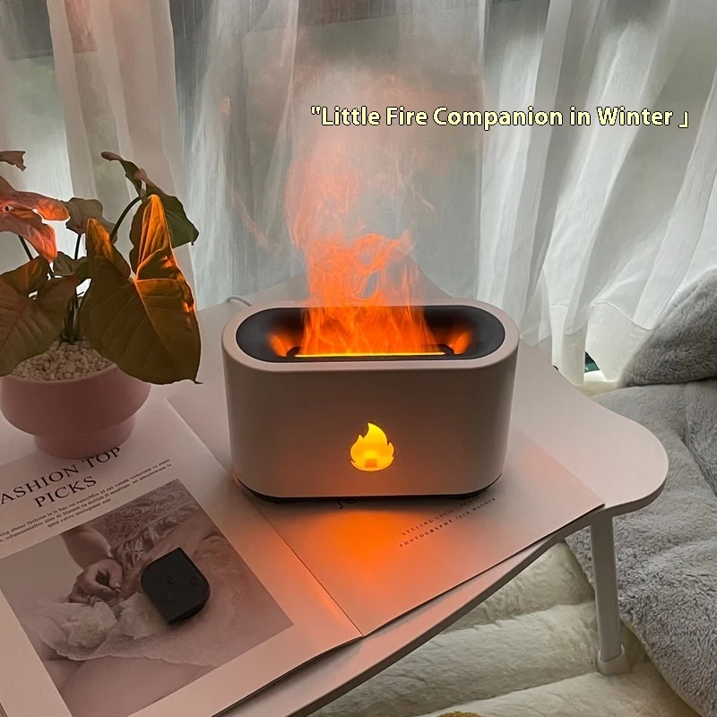 Umidificador de aromaterapia de chama nórdica, lâmpada de atmosfera, neblina pesada, quarto de casa, escritório, mesa, dormitório, presente de aniversário