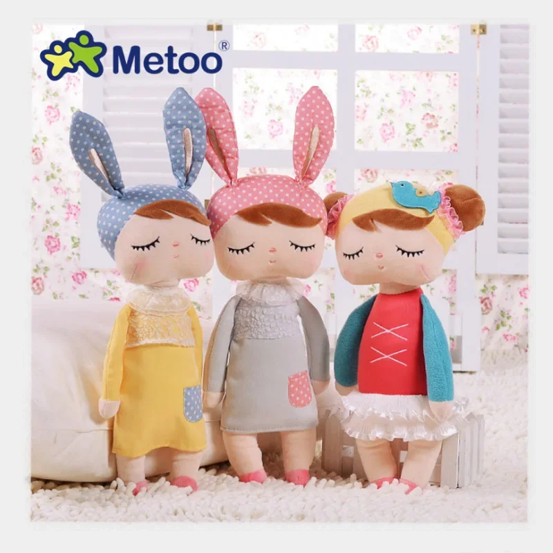 Metoo Doll Plush Toys For Girls Baby Kawaii Mother and Kid Style 2 Piece Angela For Children Christmas Birthday Gift