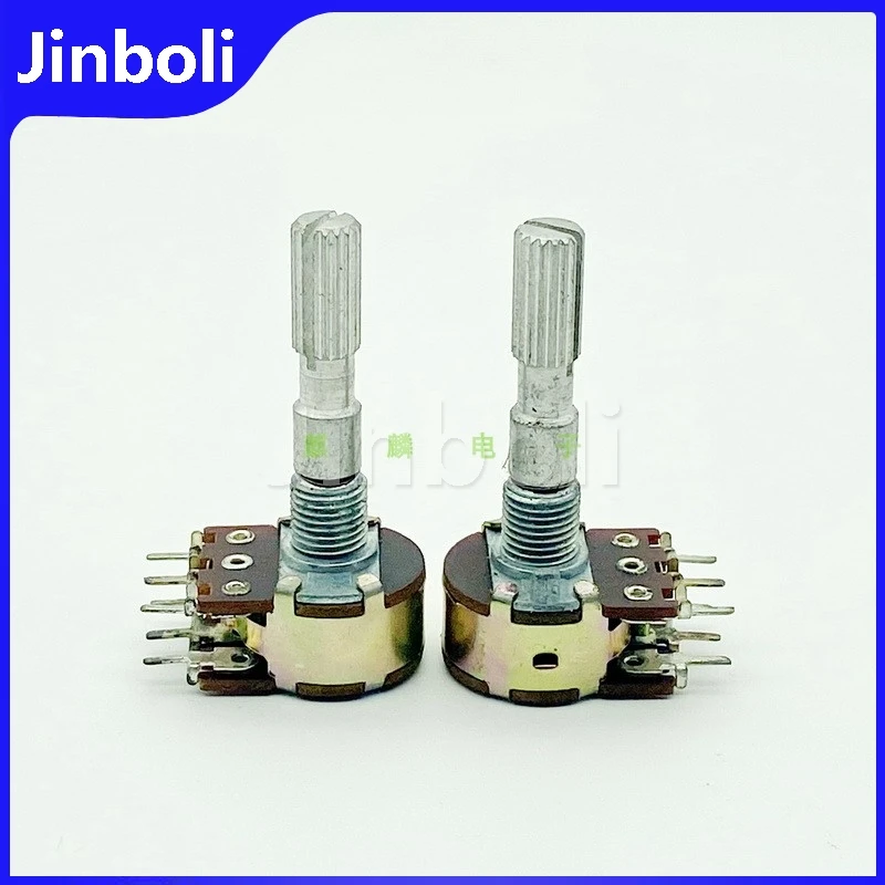 3PCS WTH148 16 Type B50K B503 6-Pin Double Speaker Amplifier Audio Volume Potentiometer Flower Shaft Length 30mm