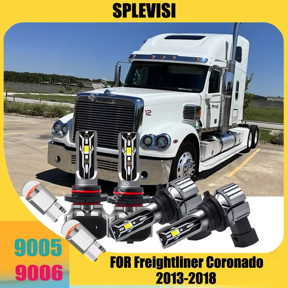 LED White Headlight Lamps - Good for Foggy Conditions - Enhanced Safety For Freightliner Coronado 2013 2014 2015 2016 2017 2018