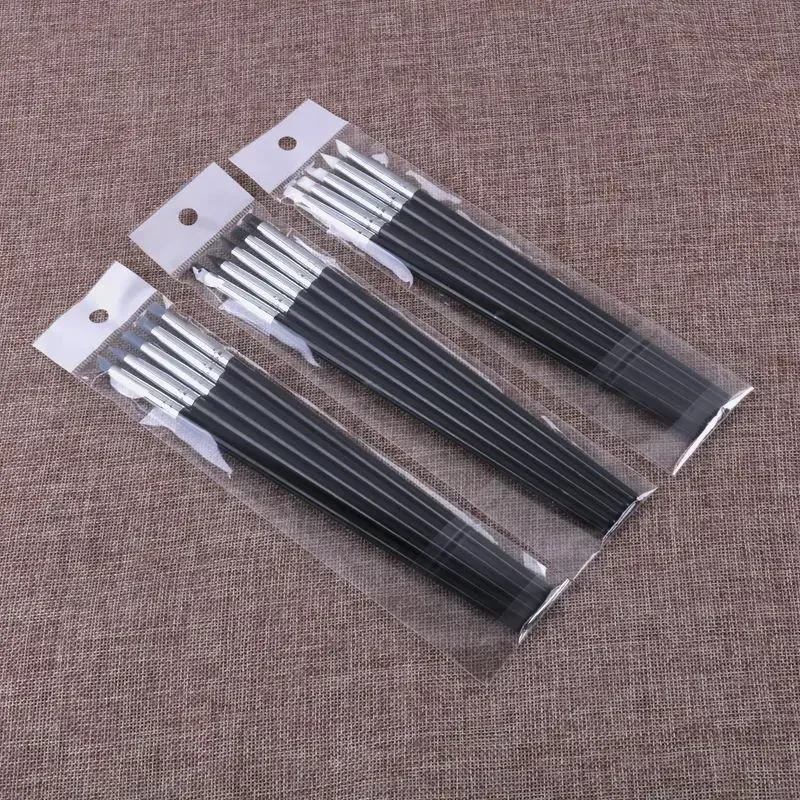 5개 세트 실리콘 네일 아트 펜 브러쉬 UV 젤 폴리시 팁 3D 이미지 DIY 도트 폴리시 브러쉬 조각 펜 DIY 매니큐어 도구