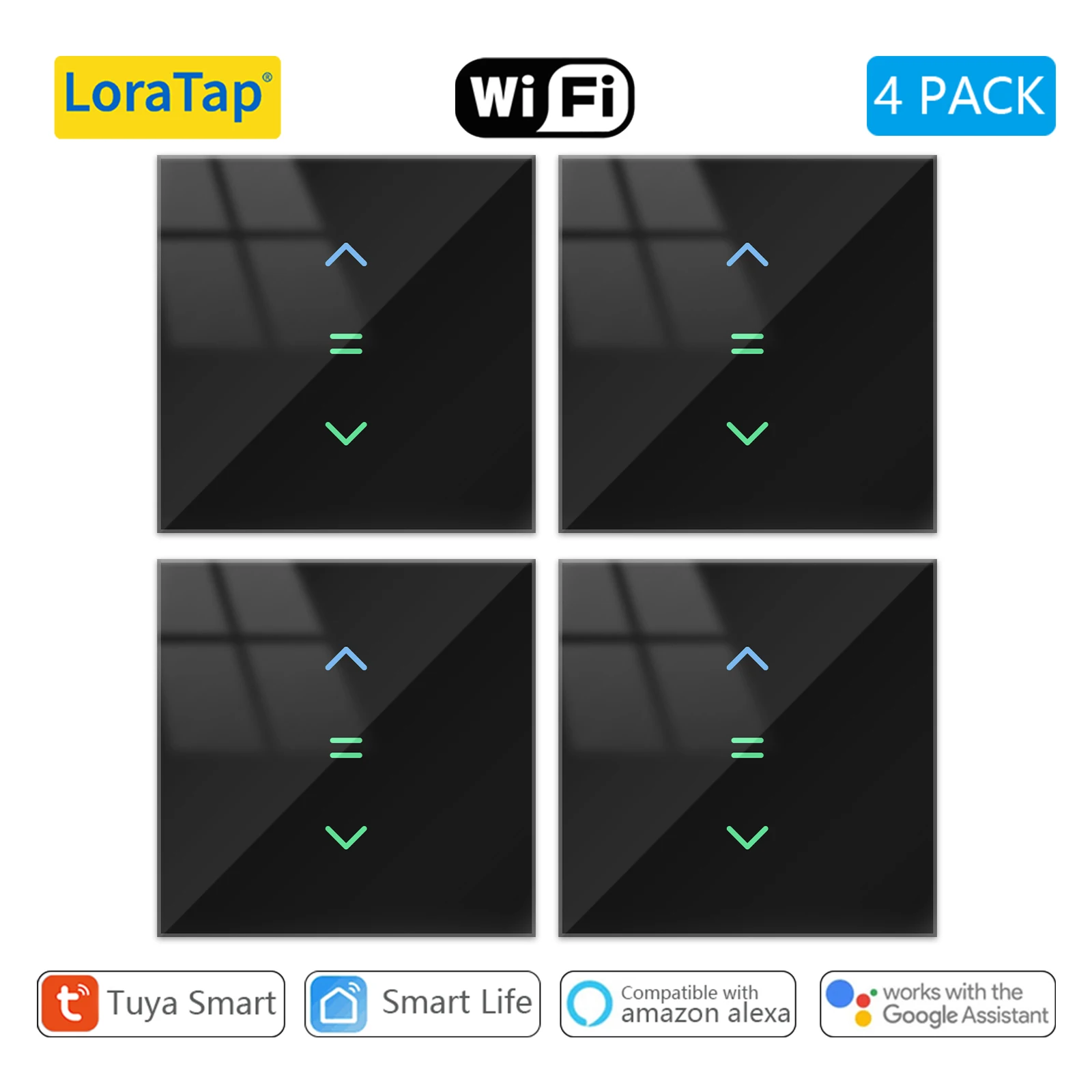 4 PACK Black