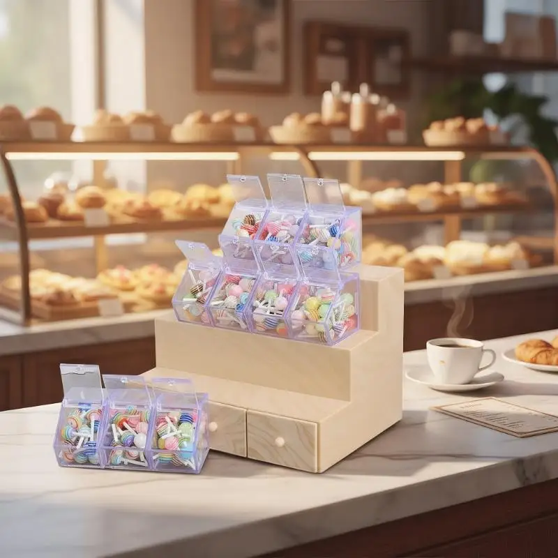 

Dollhouse Supermarket Scene with Storage Display Rack and Lollipop - 1/12 Scale Miniature Pretend Play Toy