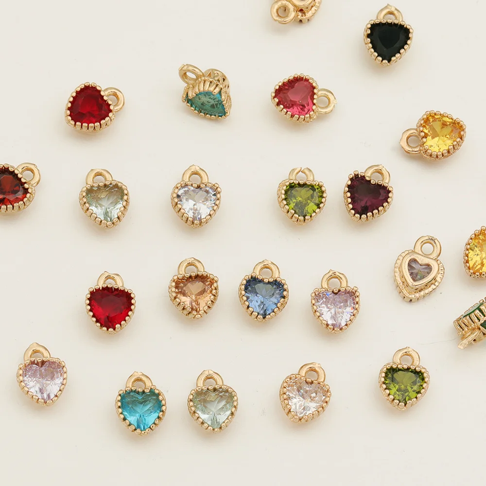 

Cordial Design 100Pcs 6*8MM CZ Charms/Hand Made/Jewelry Accessories/Heart Shape/DIY Bracelets Making/Copper Pendant #194418