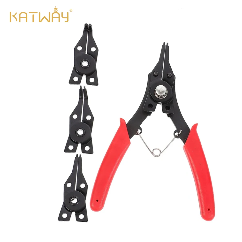 

KATWAY Red Disassembly Tool for Candle Cover & Snap Ring Repair, 4-in-1 Spring Release Snap Ring Pliers HH-AA30