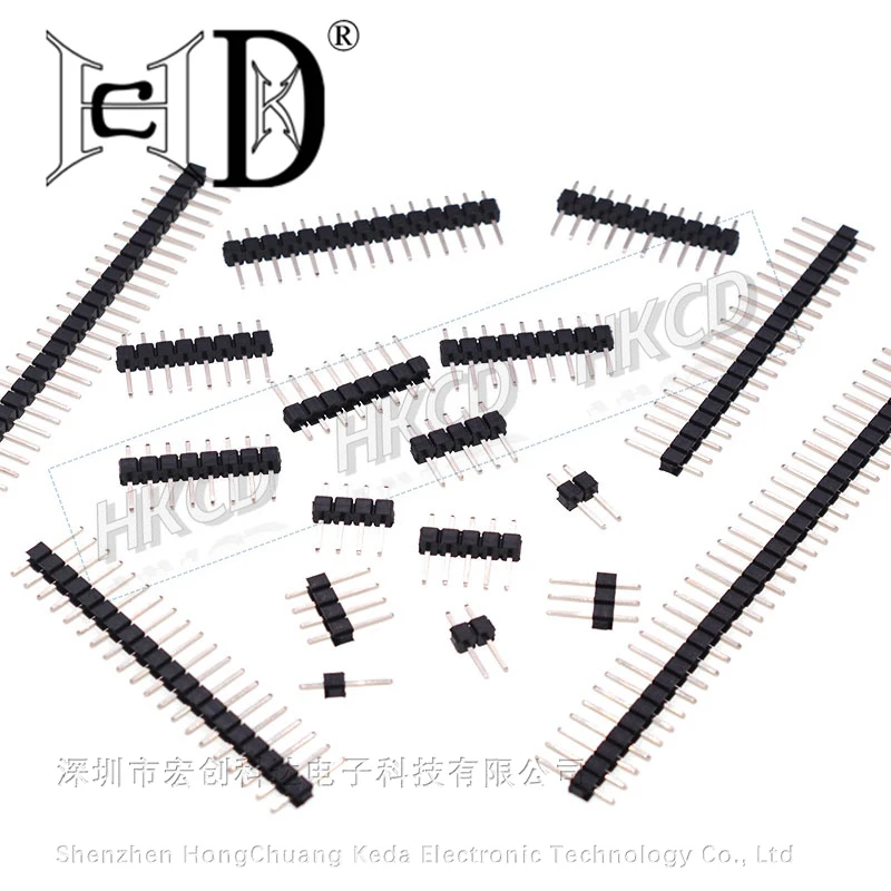 10pcs 40 Pin 1x40 Single Row Male 2.54 Breakable Pin Header Connector Strip for Arduino Black