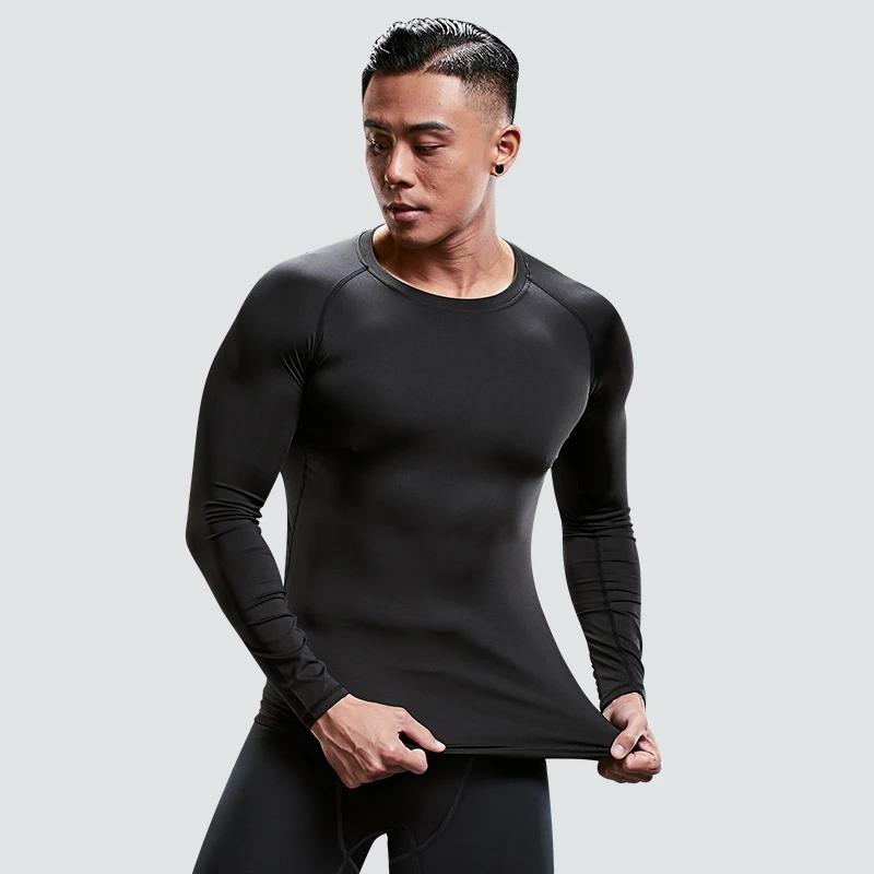 Fitness Clothes Tights Men'S Quick-Drying Long-Sleeved Sports Underwear Suit Football Training Basketball Base Ski Four Seasons