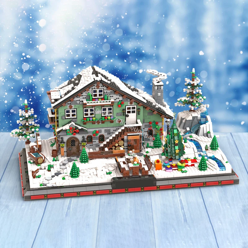 

In Stock Christmas Base for Winter Chalet Modular Street View Building Blocks DIY Assemble Bricks Compatible 910004 Toys Gifts