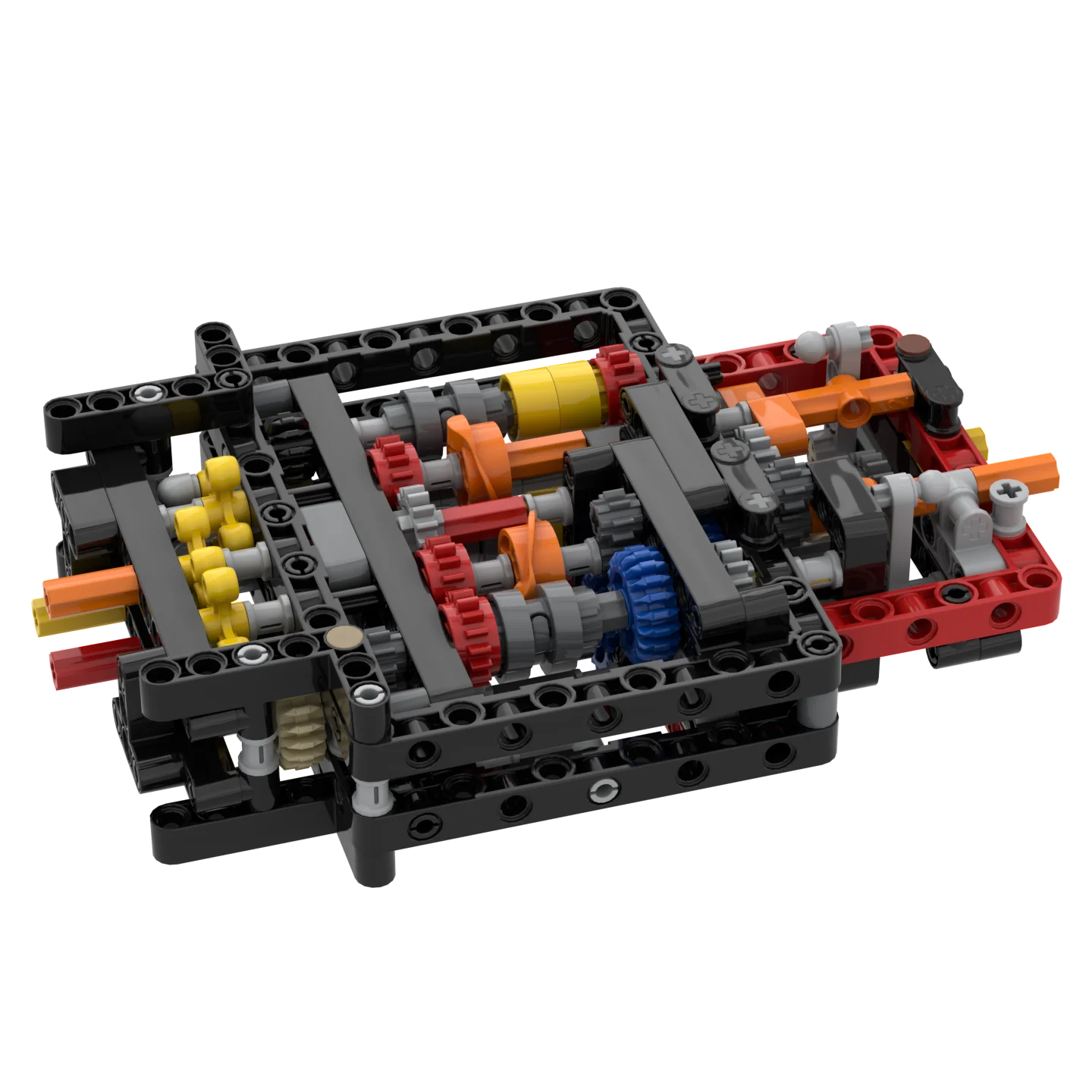R, N, 1-8 avec différentiel central, boîte de vitesses séquentielle, blocs de construction MOC, Puzzle, Kit de pièces de jouets à assembler soi-même (248 pièces)