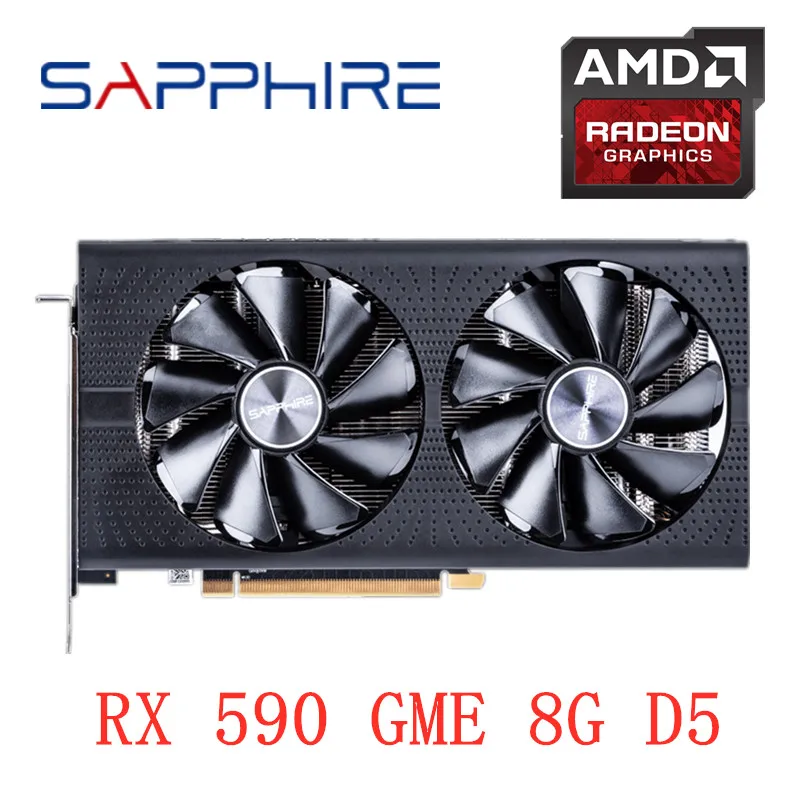 SAPPHIRE-tarjeta gráfica para ordenador de escritorio, tarjeta de vídeo de 8GB, RX 590, 580, GPU Radeon, RX590, GME, Nitro, AMD