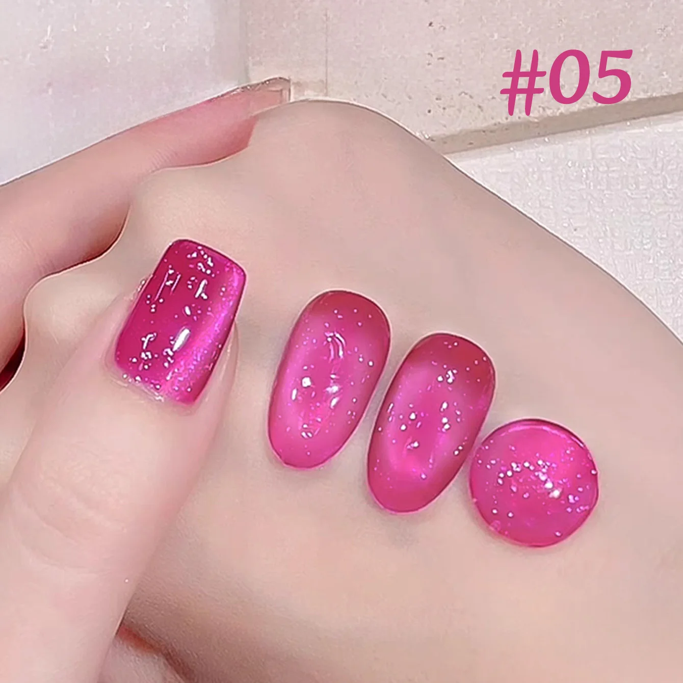 1個入り SHAKA 秋ネイル 高密度キラキラホワイトブルーピンクガラスビーズグリッターキャッツアイジェルネイルポリッシュ 2025 アイス透明