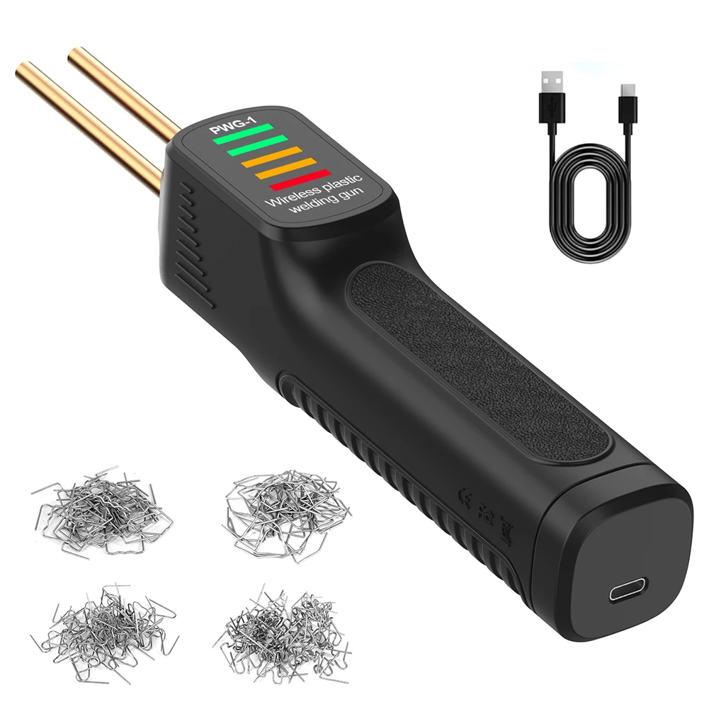 300W Plastic Welding Machine 200pcs Hot Stapler PVC Welder Gun Heat Gun Plastic Welding Kit for Car Bumper Repair Tools