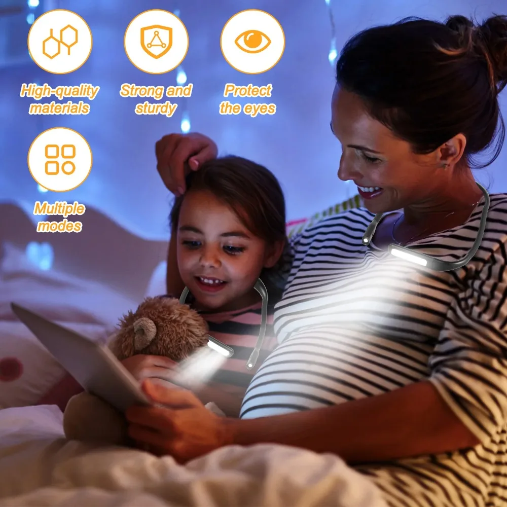 Flexible Freis prec heinrich tung LED Hals Licht Buch Lese lampe tragbare 1800mah USB wiederauf ladbare Arbeits taschenlampe für Camping