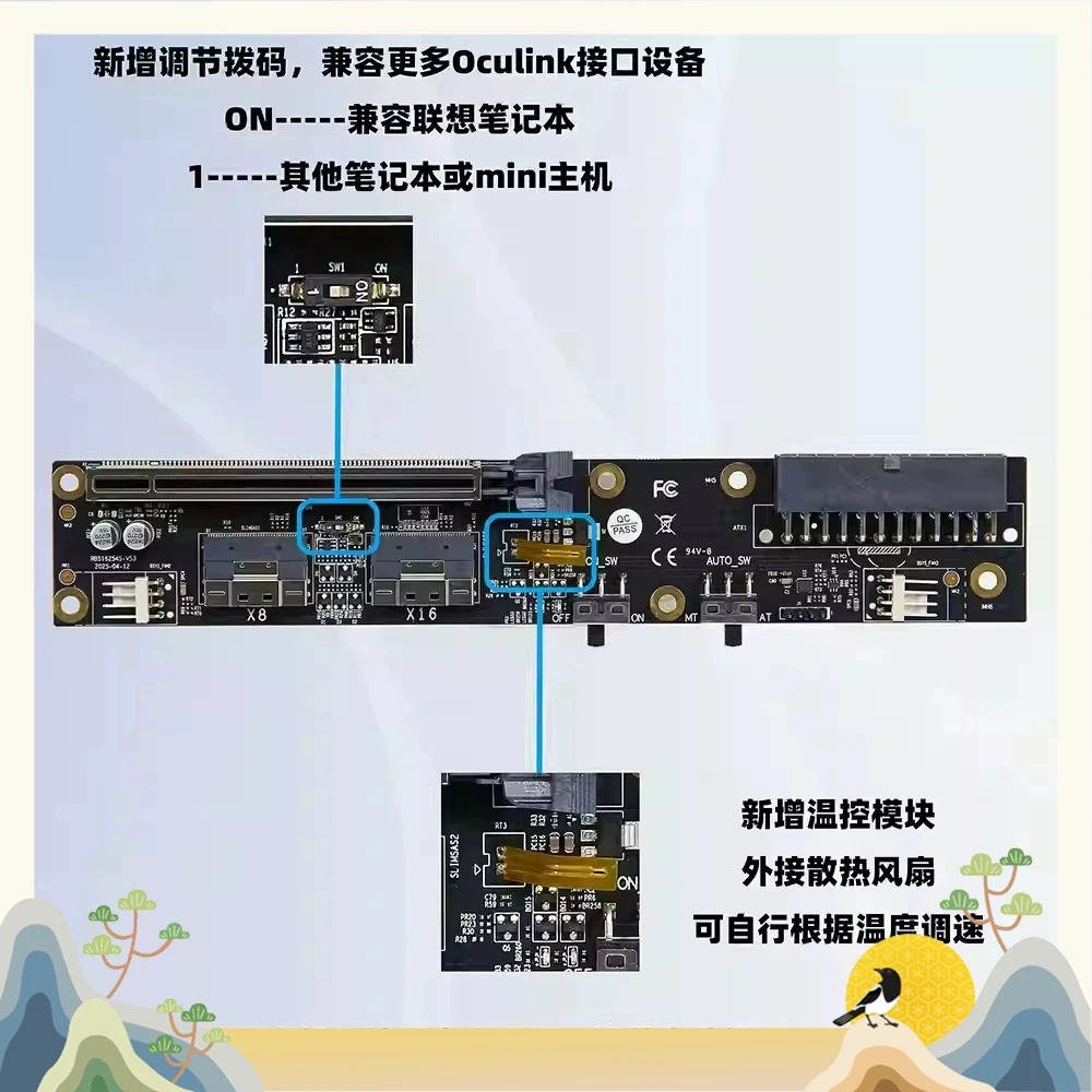 Graphics Dock/stand, External Graphics Card GDS1-SFX Power Supply PCIE4.0 X16