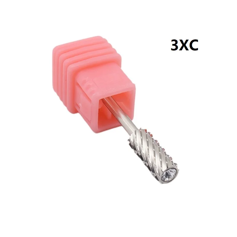 5mm Silver Diamond-Cut Small Round-Top Barrel Tungsten Carbide Nail Drill Bit for Rotary Manicure Pedicure Grinding
