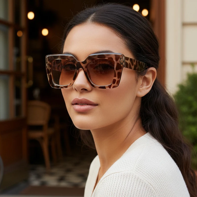Neue Vintage Sonnenbrille Frauen Männer Platz Großen Rahmen Sonnenbrille Weibliche Marke Designer Retro Shades Mode Cat Eye Oculos De Sol ﻿