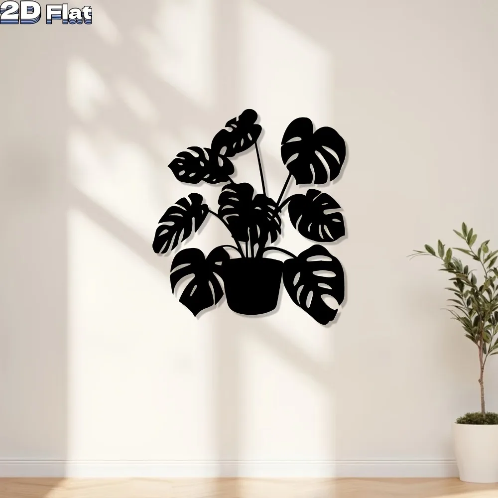 CIFBUY Modern Monstera Aluminum Wall Art 12x16 Inch Waterproof Durable Metal Decor for Living Room Entryway Home Ornament
