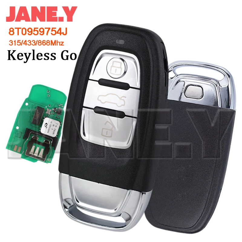 

Auto Smart Car Keys S6 Q5 A4 A5 A7 A6L FCCID 754J 754D/H/F/C/B 315/433/868Mhz No Logo Keyless Go Remote Control Key Uncut Blade