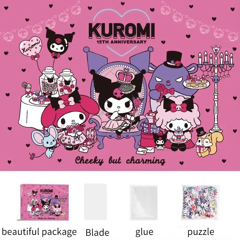 Puzzle 1000 pieces Sanrio Kuromi Cinnamoroll Hello Kitty My melody paper DIY cartoon educational toy gift puzzle wholesale