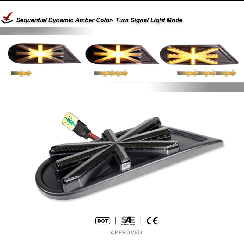 LED الجانب الحاجز ماركر مؤشر ضوء لسيارات BMW MINI كوبر S R56 R57 R58 R59 الديناميكي بدوره إشارة مصباح ليد 2007-2014