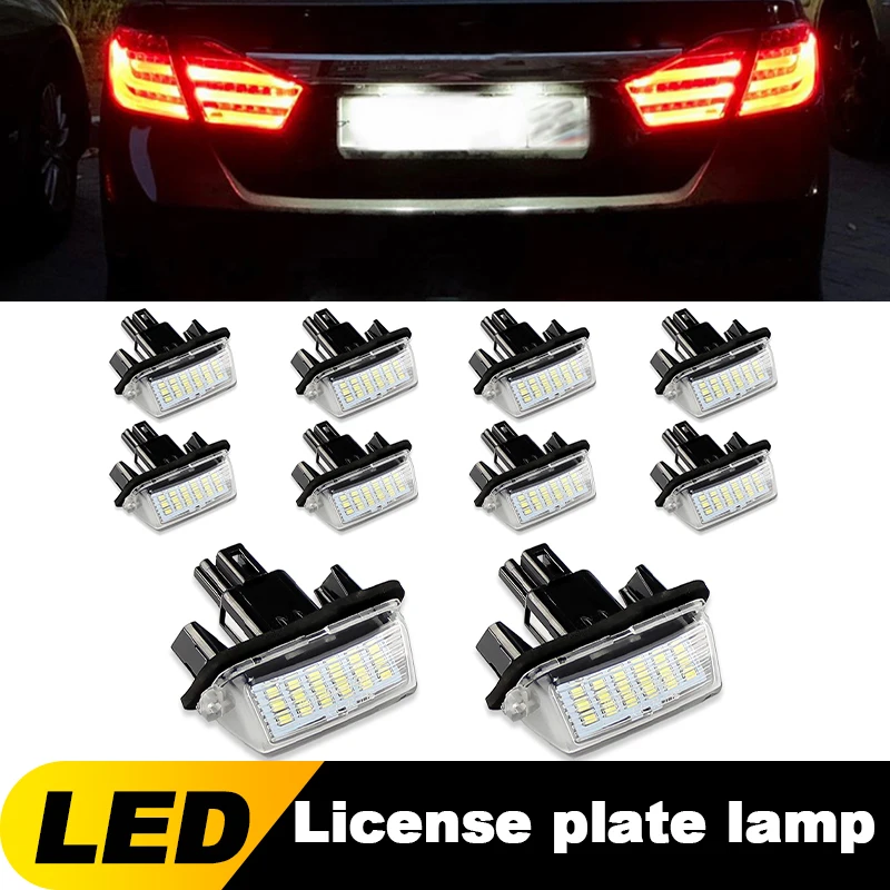 10PCS LED Number Plate Light For Toyota Corolla Fielder Camry 12-16 Esquire Yaris 14-16 Highlander 14-20 License Plate Lamp 12V
