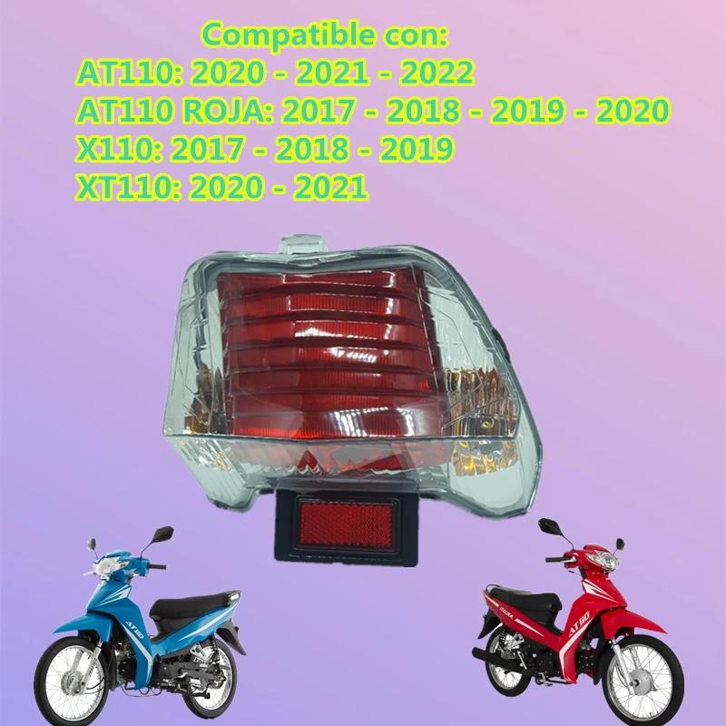 Suitable for motorcycle Italika At110 / At110 Roja/X110 / Xt110 tail light assembly, brake light
