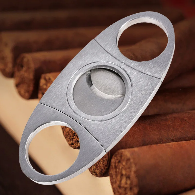 1pc Portable Mini Stainless Steel Cigar Cutter Double-Edged Sharp Cigar Scissors Metal Cigar Pliers for Cigars Cutting