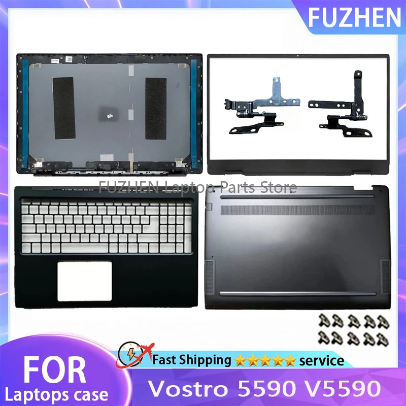 

New For Dell Vostro 5590 V5590 Laptop LCD Rear Cover/Front Frame/Palm Pad/Bottom Cover/hinge Grey Blue 0W24PR 0XNR1R 0YX49D