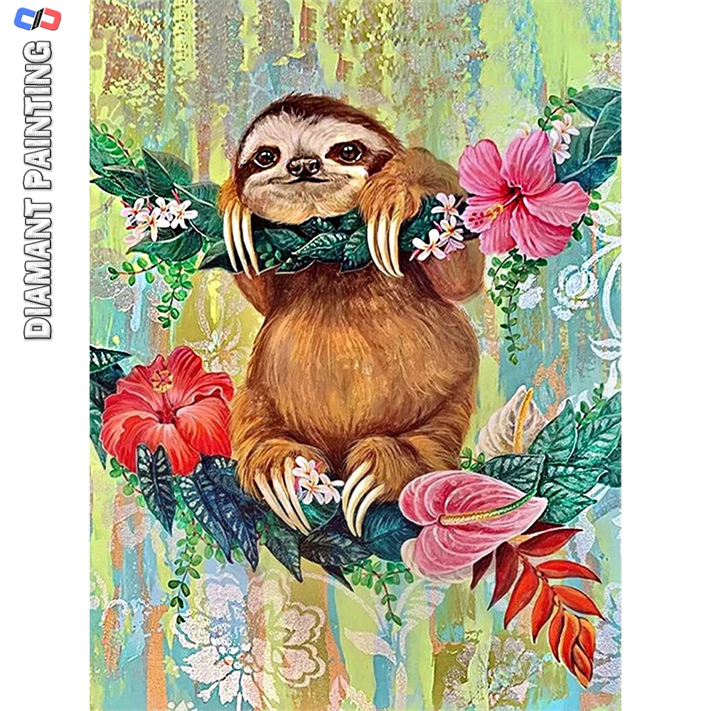 5D New Diamond Painting Sloth Full Drill Square Diamond Mosaic Stich Art Embroidery Animal Picture Of Rhinestones Handmade Gift