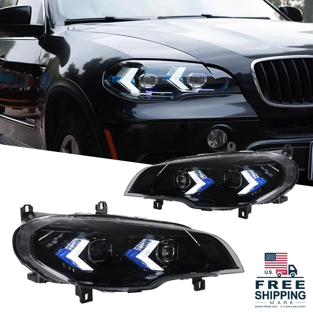 

Car Styling For BMW X5 E70 Headlights 2007-2013 Upgrade Modified to New DRL Dynamic Turn Signal LED Headlight Auto Accessories
