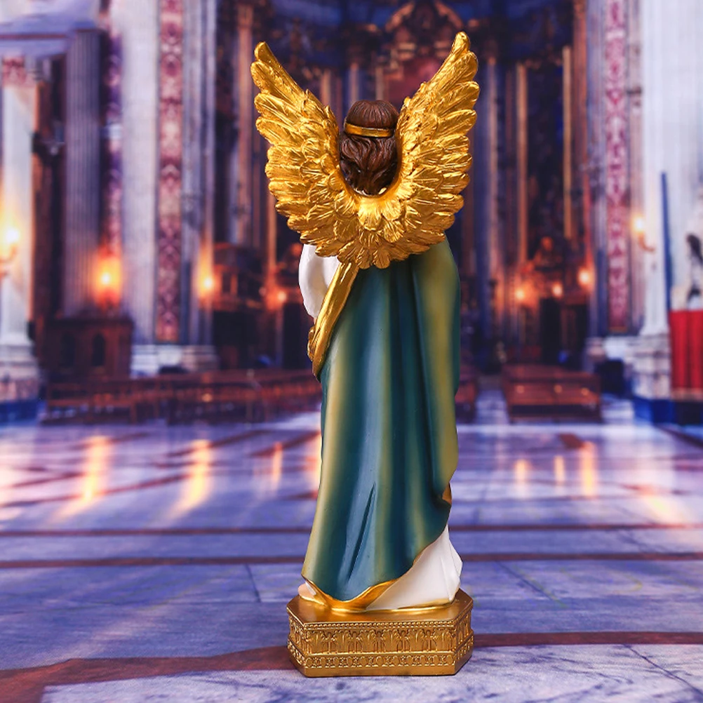 

Angel Statue Resin Adornment Religious Decor Household Figurine Ornament Christmas Gift Home Decoration Mini Model