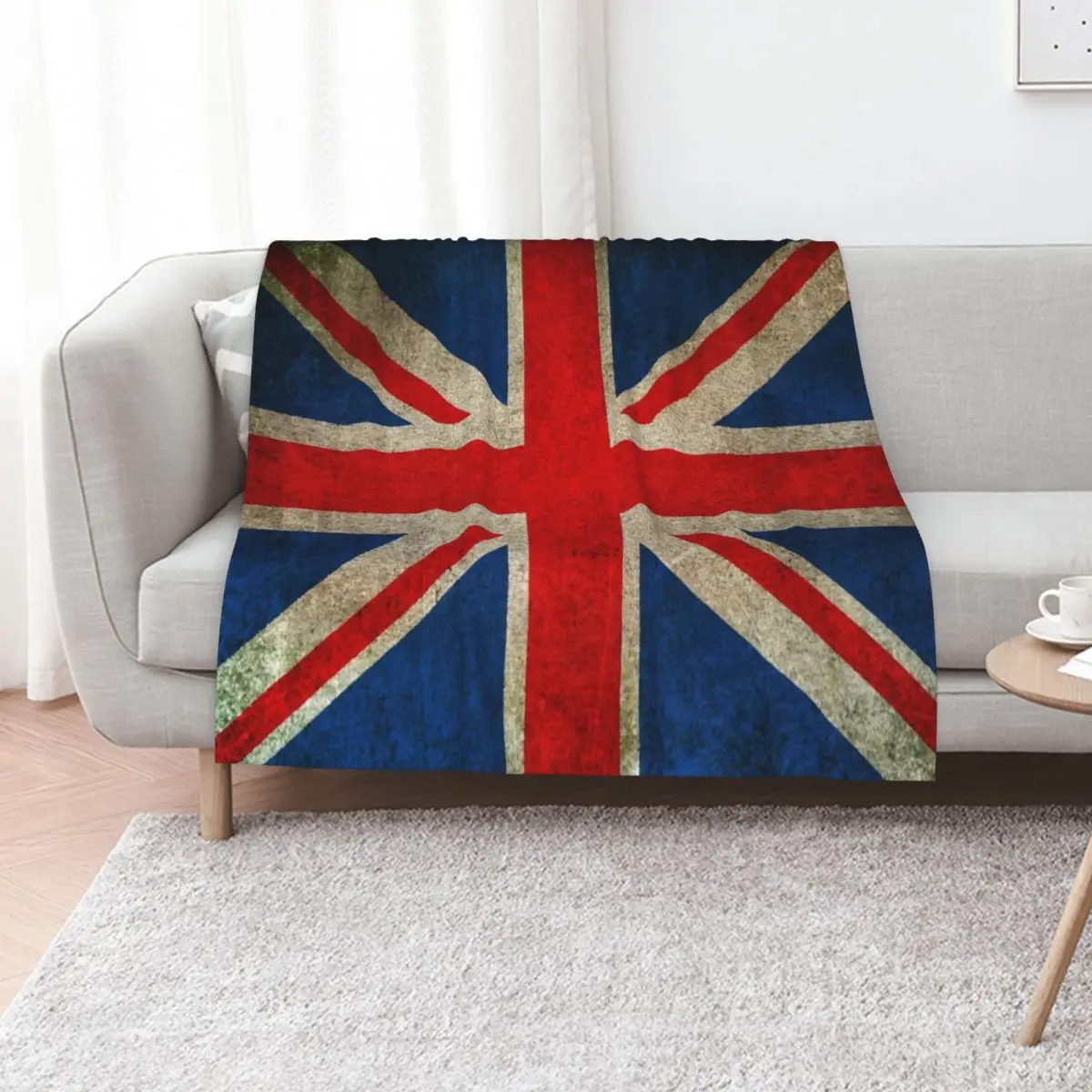 

Old and Worn Distressed Vintage Union Jack Flag Throw Blanket Warm christmas decoration Flannels Summer Beddings Blankets