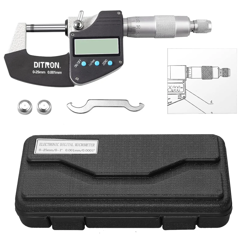 Cyfrowy mikrometr 0-25mm z podziałka liniowa zewnętrzny mikrometr elektronicznym o mikrometr 0.001mm