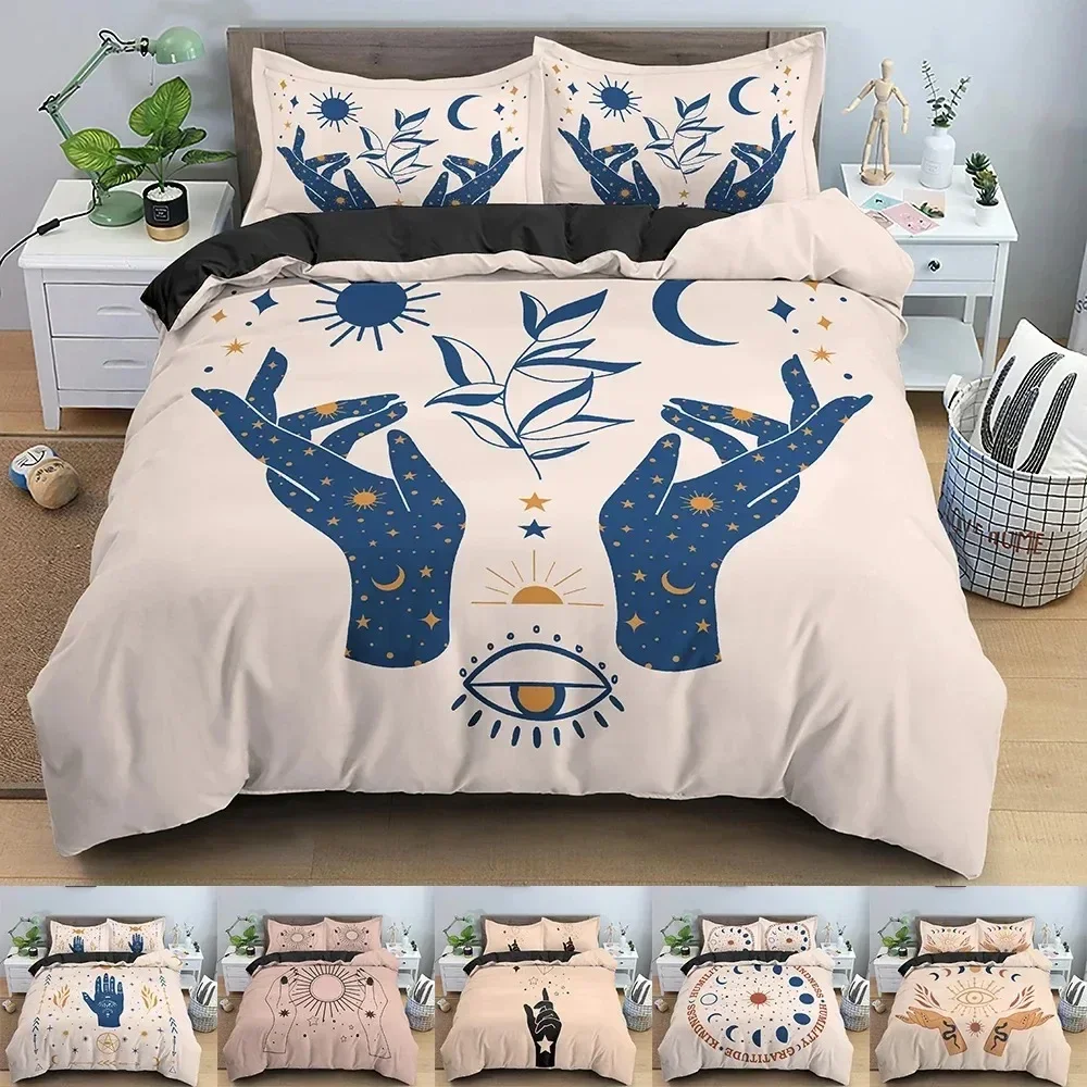 

Gesture Pattern Duvet Cover Set Buddhism Style Bedding Set Twin Full Queen Size Comforter Cover Bed Set With Pillowcase