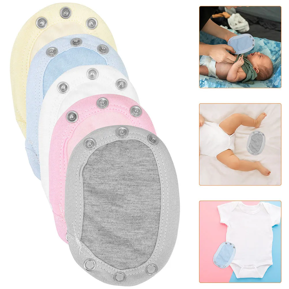

5Pcs Baby Bodysuit Extender Dual Layer Cotton Snap Button Extenders for Infant Rompers Comfortable Warm Clothing Accessory