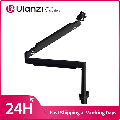 Ulanzi ZJ05 Soporte de micrófono con brazo de brazo de micrófono ajustable para micrófono Cámara Teléfono para grabación de vídeo en vivo