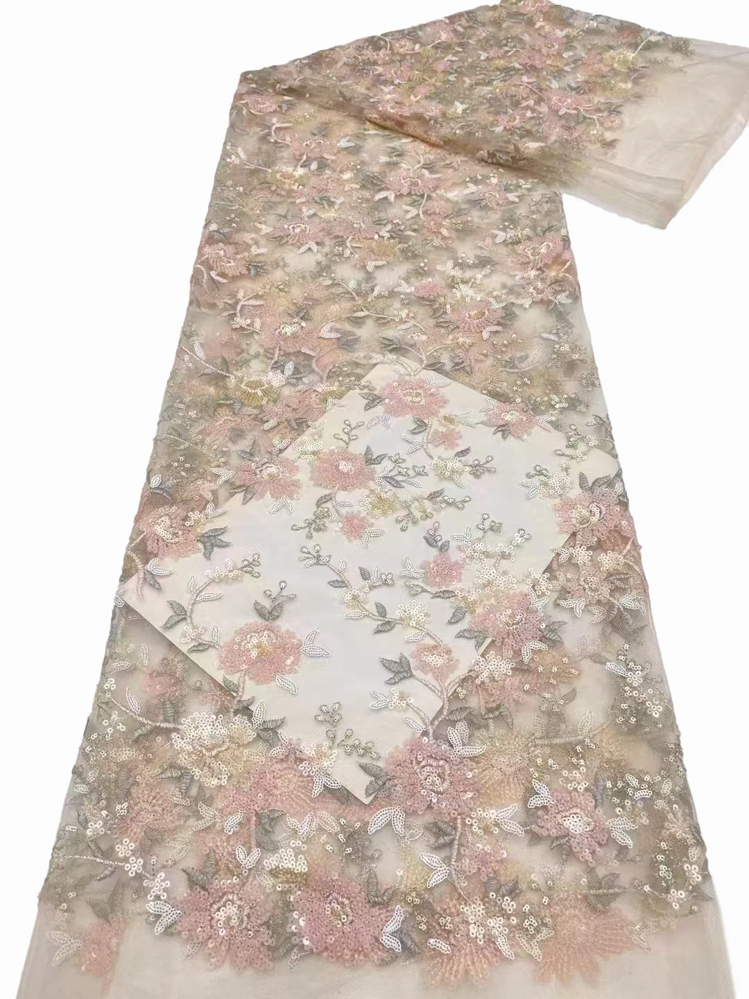 

Новая кружевная сетчатая ткань, винтажные разноцветные плотные бусины, цветы, блестки, вышивка, ткань, свадебные платья Ципао