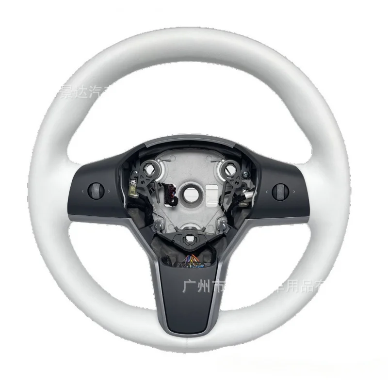 For Tesla Model 3 Heated Original Style White Round Steering Wheel Interior Part